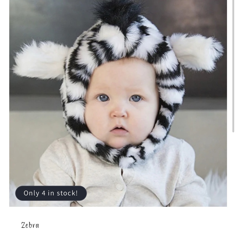 🌟Eskimo Kids🌟 Adorable Zebra Print Baby Hat - Picture 2 of 6